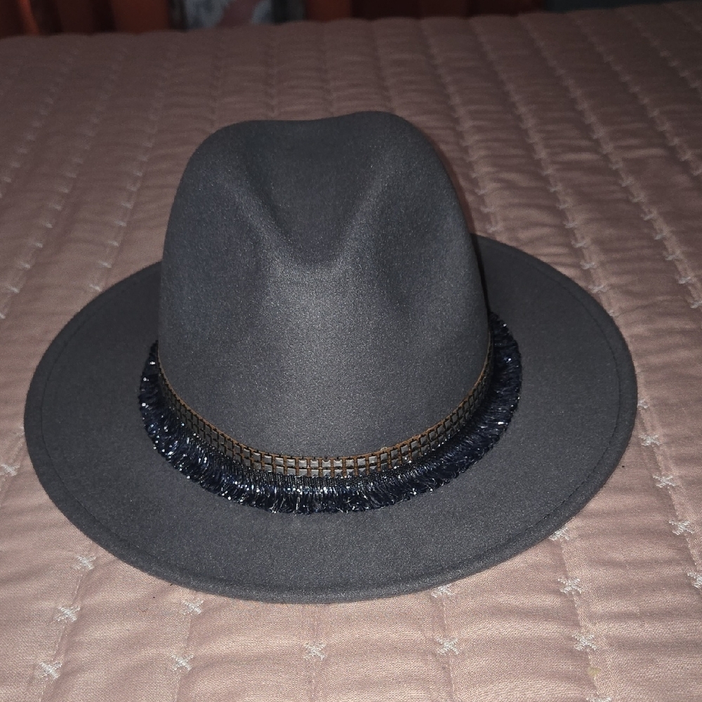 Elegant Grey Fedora Hat